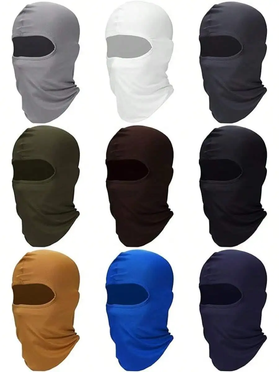 

9 Pack Full Face Ski Mask With Neck Gaiter For Adults