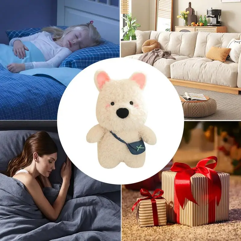 Perro de peluche de 13,7 pulgadas, figura de peluche suave de las tierras altas, muñecos de peluche huggable para niños y niñas, decoración del hogar para