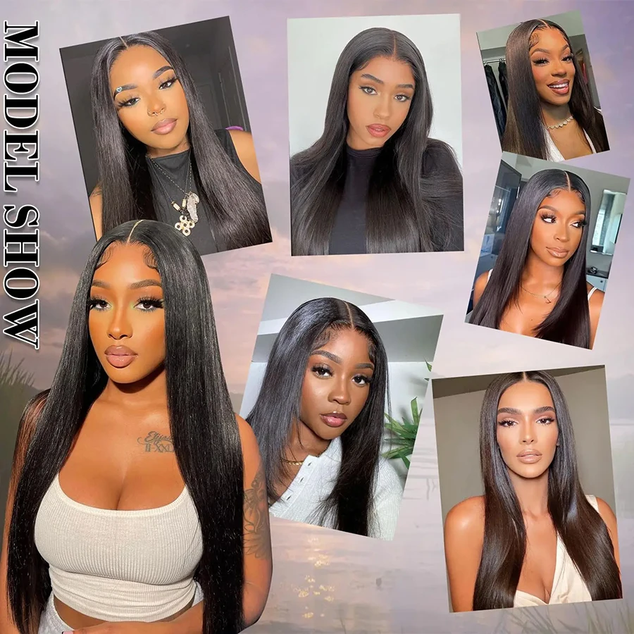 13x4/13x6 Full Frontal Lace Wigs 250% Density HD Transparen Lace Wigs Pre Plucked 12A Brazilian Straight Virgin Human Hair Wig