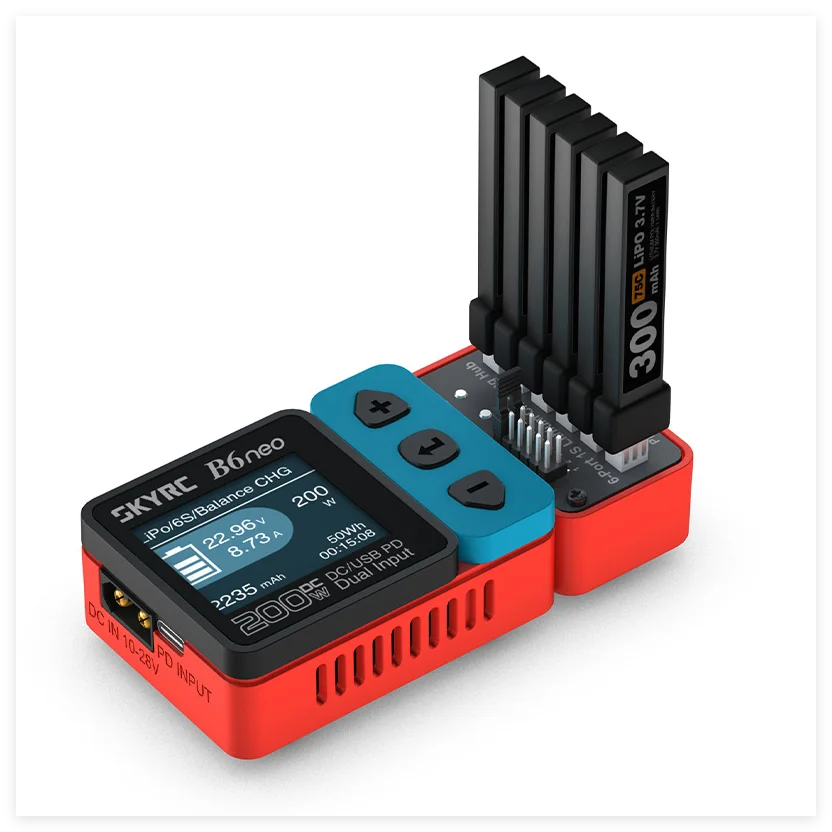 SKYRC Battery Charging Hub OSH 6-Port 1S Battery Charging Hub for LiPo LiFe Li-ion LiHV