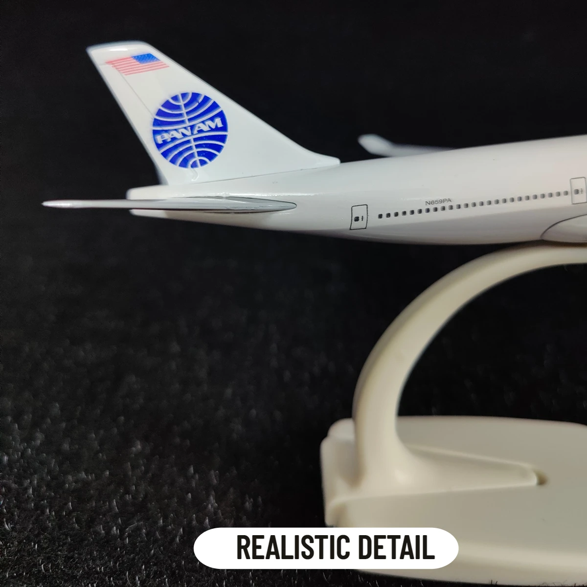 Scale 1:250 Metal Aviation Replica, PAN AM B747 Aircraft Model Airplane Miniature, Room Decor Xmas Gift Kids Toys for Boys