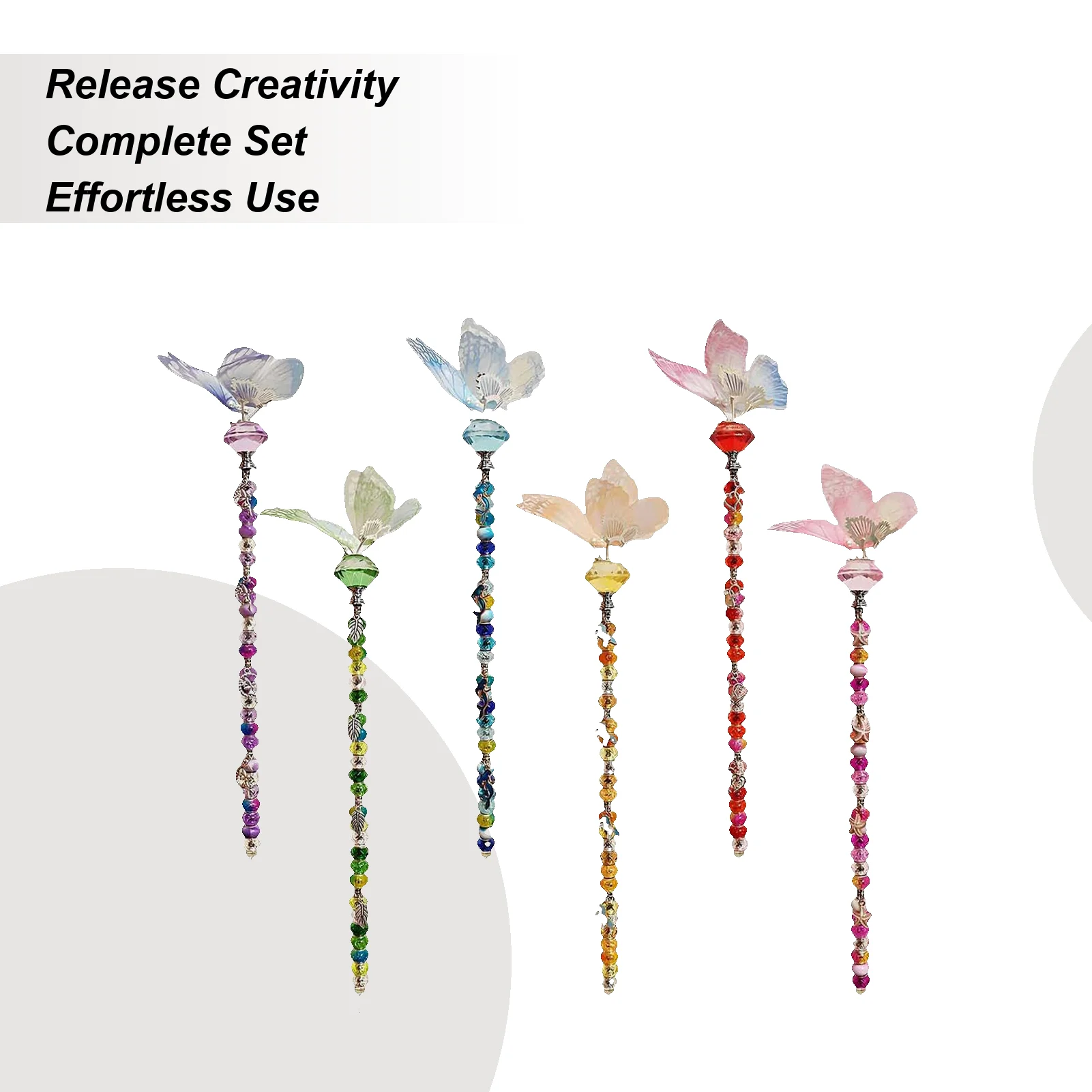 

Beaded Fairy Garden Stakes Garden Beaded Stakes Wands Kit Art Craft Supplies Butterfly Decoration For Outdoor Lawn Holiday