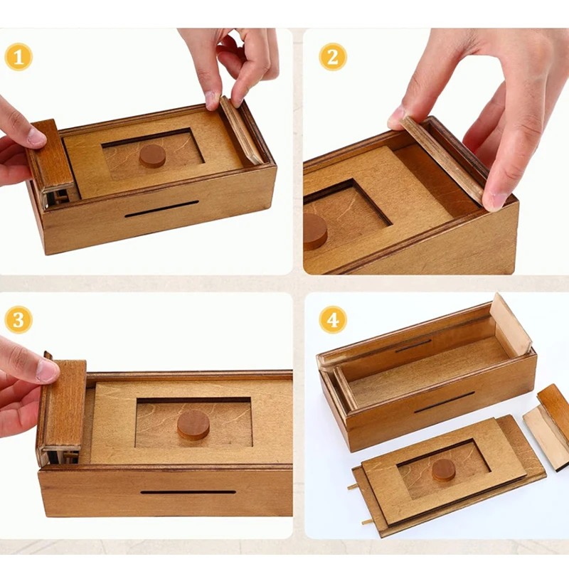 صناديق ألغاز خشبية لتحفيز الدماغ من Surprise Secret Box مع مقصورات مخفية أفكار هدايا إبداعية للبالغين والمراهقين والأطفال