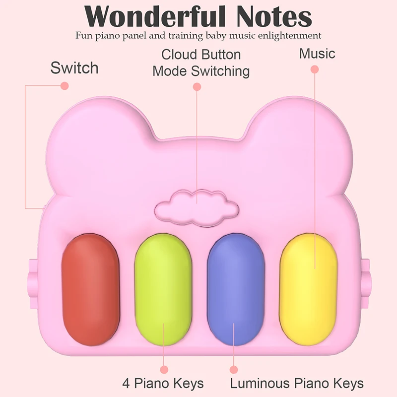 Pedał fortepian dla dzieci rama fitness dziecko 1-3 lata zabawki dla niemowląt muzyka wczesna dywan kreskówka dinozaur zwierzę grzechotanie dzwonek do łóżka