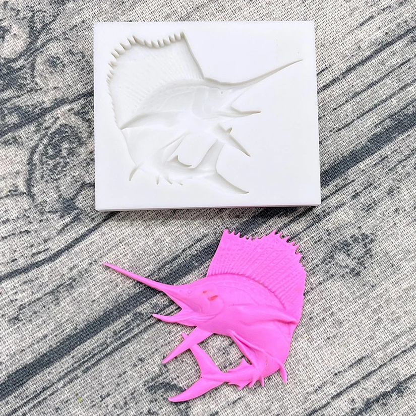 Sea Fish Swordfish Sailfish Silicone Sugarcraft Mold Chocolate Cupcake Baking Mould Fondant Cake Decorating Tools