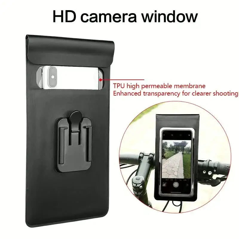Waterproof bicycle phone installation kit, 360 ° rotatable motorcycle smartphone holder, capable of facial/touch recognition