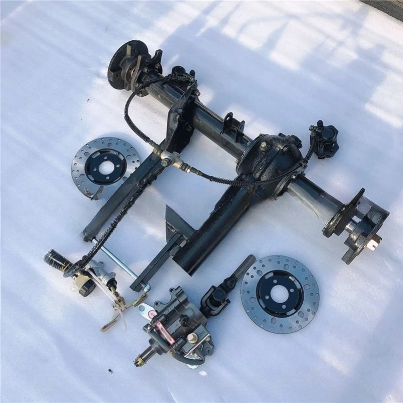 Modified two-wheel three-wheel four-wheel ATV disc brake rear axle assembly shaft drive differential belt 12-inch aluminum tire
