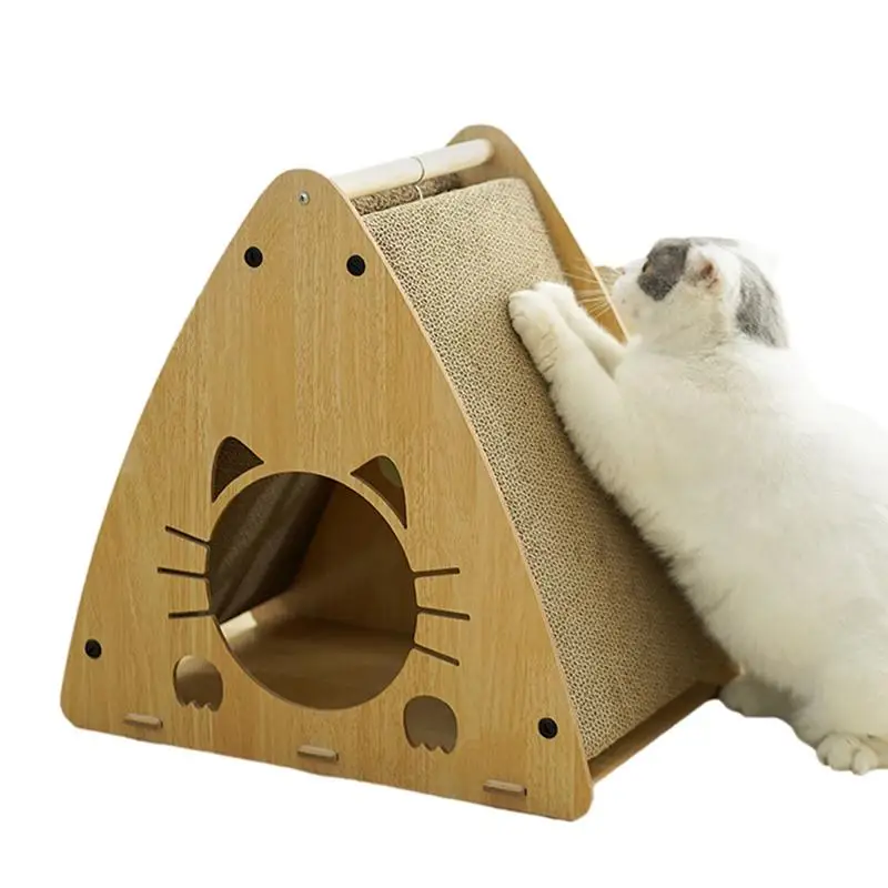 

Cat Scratching House Multipurpose Cardboard Cat Houses For Indoor Cats With Plush Ball Toy Durable Cat Scratch House