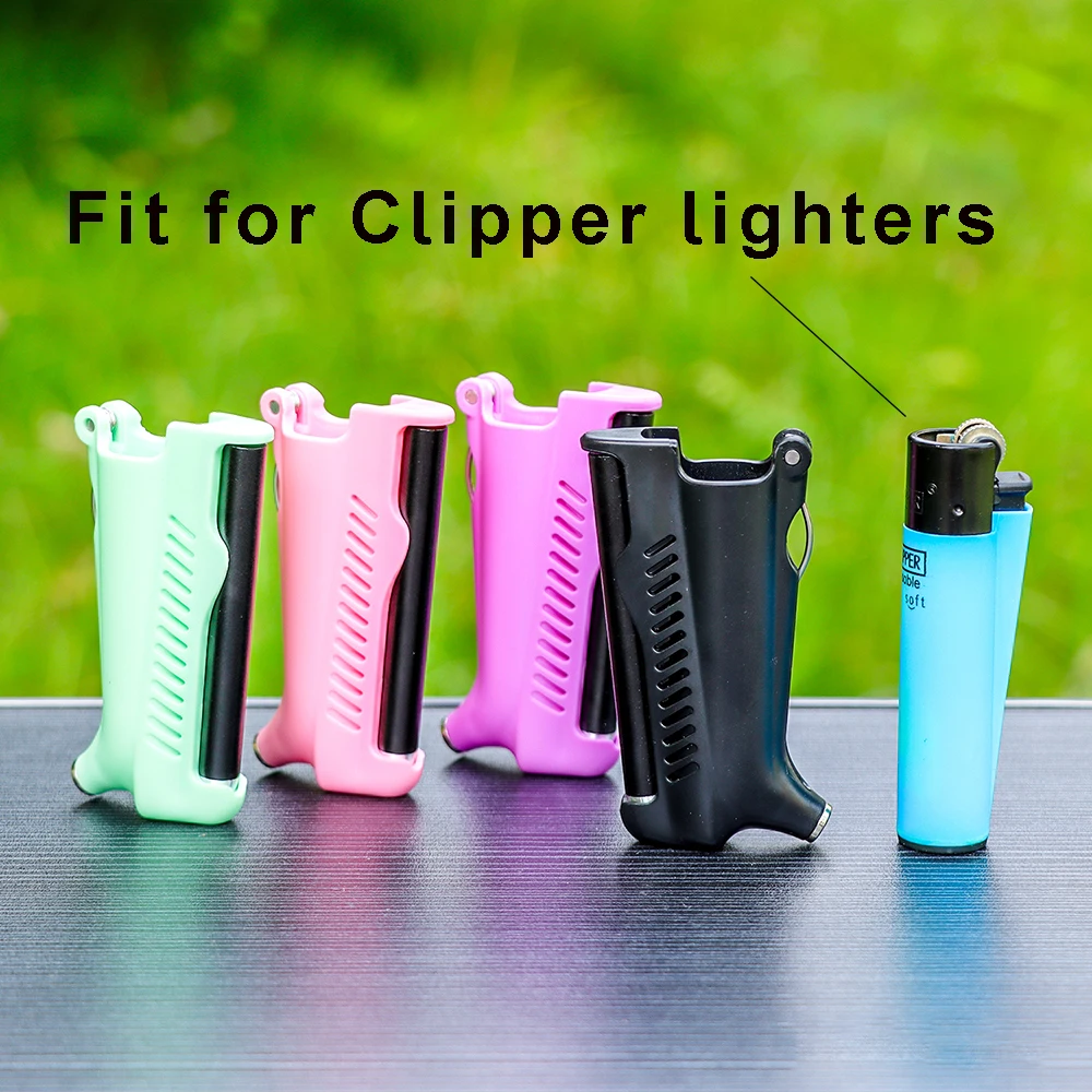 ABS Plastic Lighter Tool Sleeve with Tamper Stainless Steel Poker Black Blue for Clipper Lighter Case
