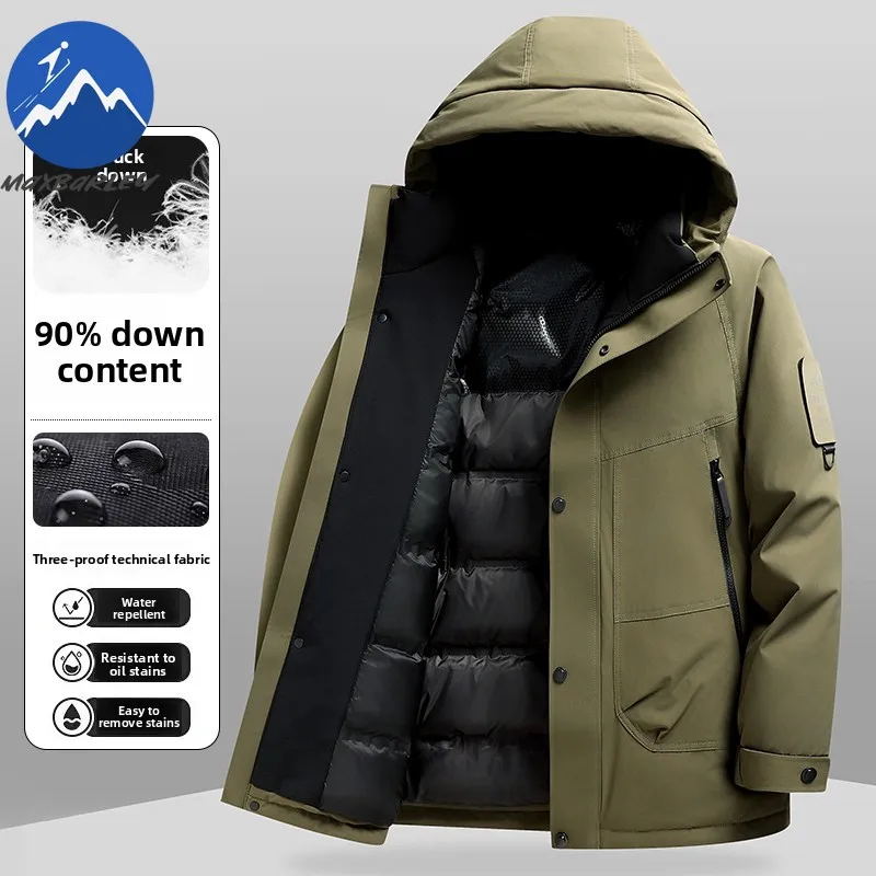 Maxbarley الرجال أسفل سترة 2025 خفيفة الوزن في الهواء الطلق تسلق الجبال يندبروف أسفل معطف عارضة مقنعين السفر جواكت شتوية دافئة #6
