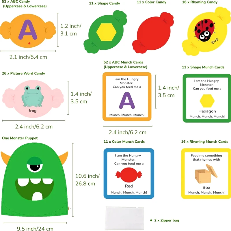 Alphabet Learning Toys Matching Colors Shape Felt Toys Letter Recognition Monster Eating Funny Game Montessori Educational Toys