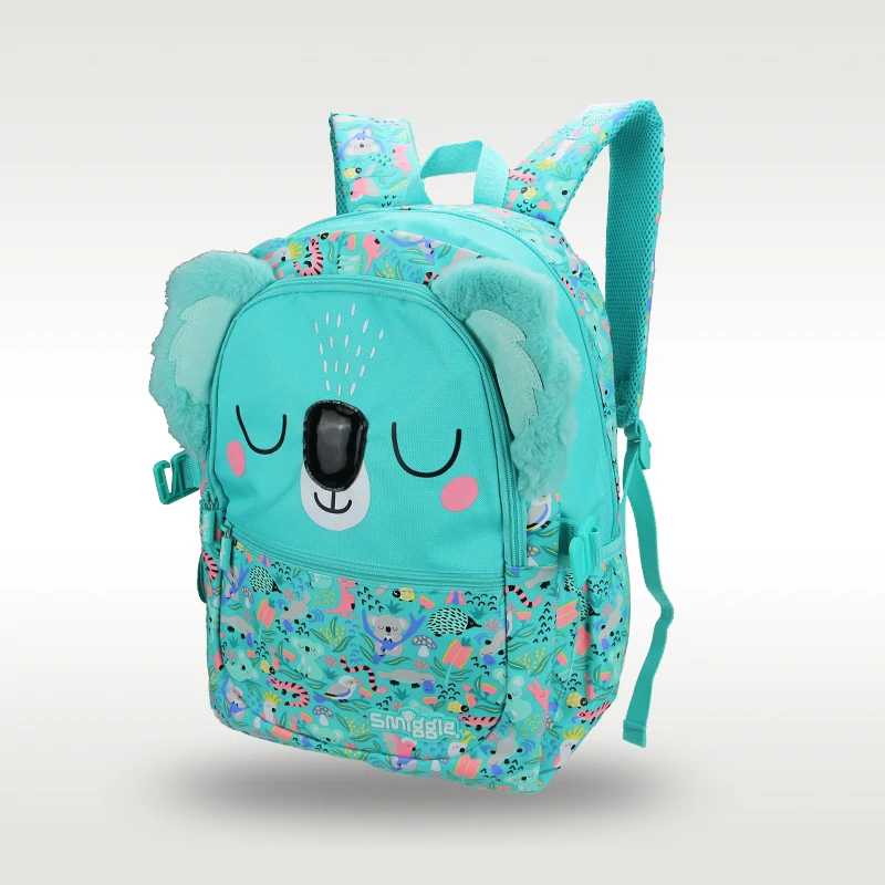 Australia Smiggle original hot-selling children\'s schoolbag girl big backpack green koala kawaii learning stationery 16 inches