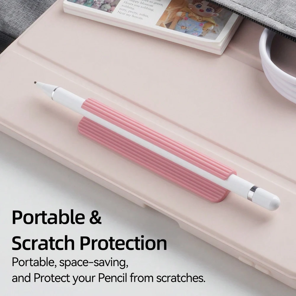 Funda de silicona para portalápices (USB-C) Apple Pencil 1.a/2a generación Adhesivo fuerte adjunto a la funda de la tableta del lápiz óptico ﻿