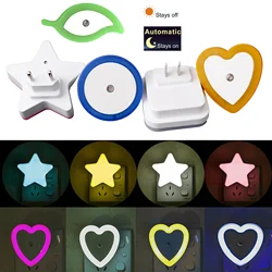 Light Sensor Mini Cute Wall Plug in LED Night Lights Auto Sensor Bedside Lamp For Bedroom Kid's Room Hallway Corridor Stairs