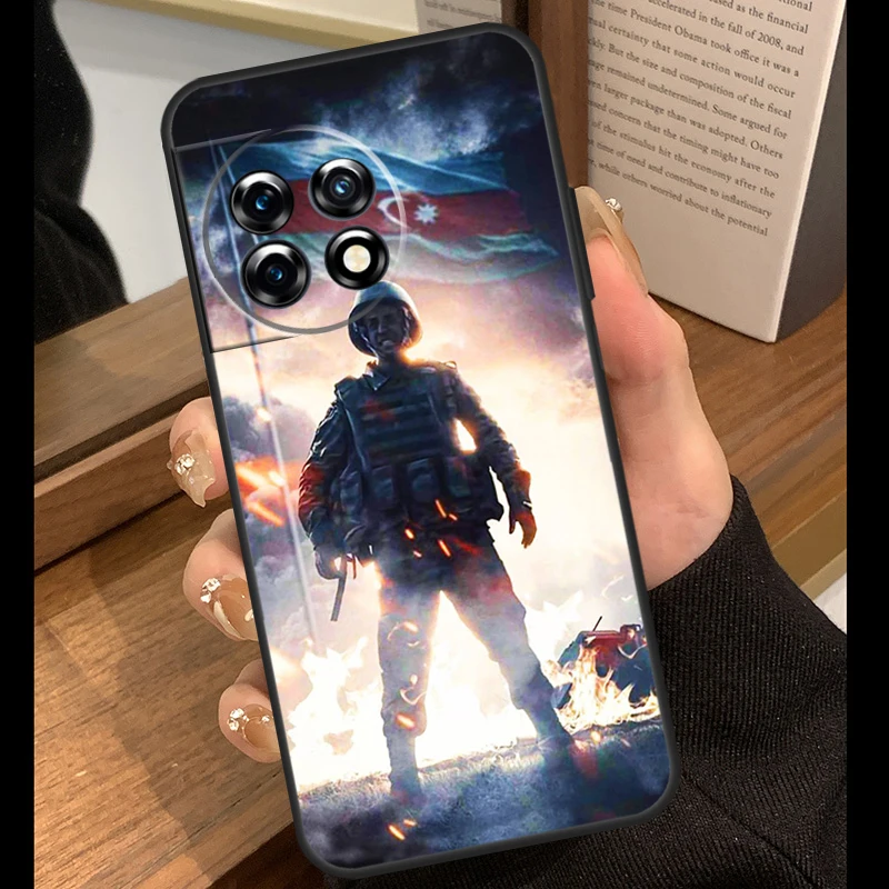 حافظة علم أذربيجان لهاتف OnePlus 13T 13R 12R 10R 10T 8T 13 12 11 9 10 Pro Nord 5 CE 4 2 3 Lite N20 N30