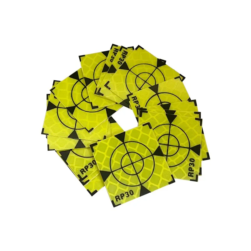 100pcs 60x60 20 30 40 50 80mm Reflector Sheet For Total Station Survey Geography Fluorescent Green Triangle Reflective Sticker