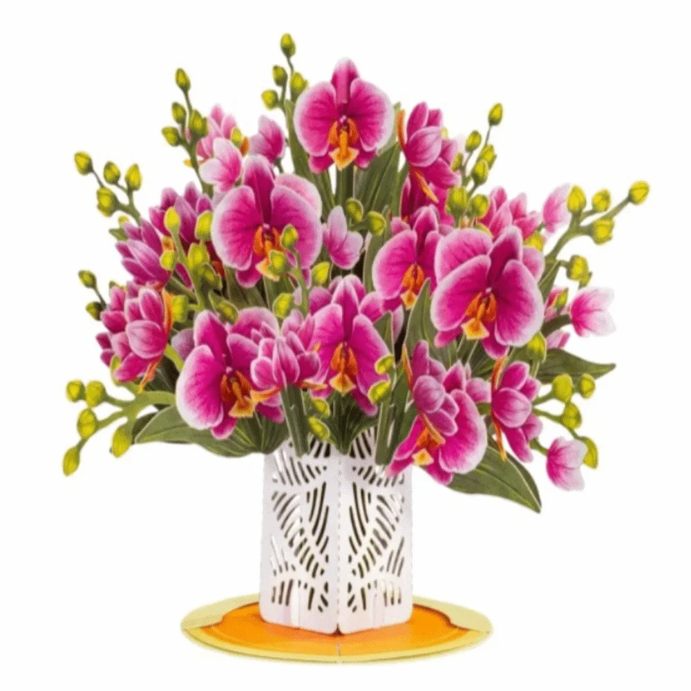 

3D Design Cherry Blossom Pop Up Card Detachable Paper Flower with Sticky Note Card Flower Bouquet Card Unique Pop Up Mechanism