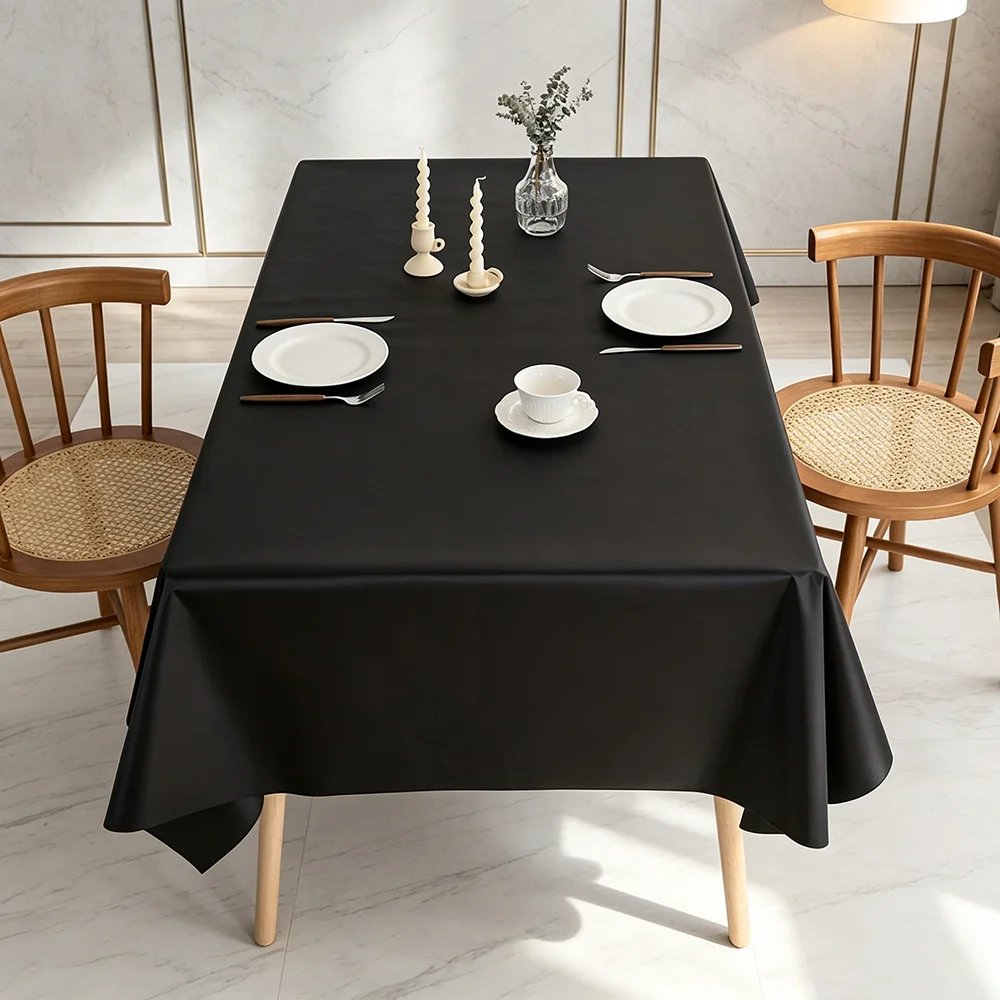 Waterproof Stain Resistant Solid Color Tablecloth, Aesthetic Home Decor Table Cover Essential for Coffee Dining Study Desk