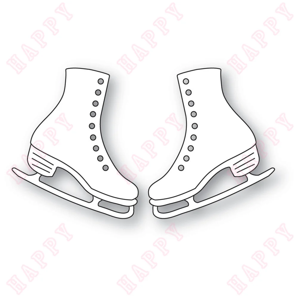 Metal Cutting Dies Christmas Classic Pair Of Ice Skates DIY Scrapbook Envelope Decorative Embossing Handcraft Paper Craft  Mould