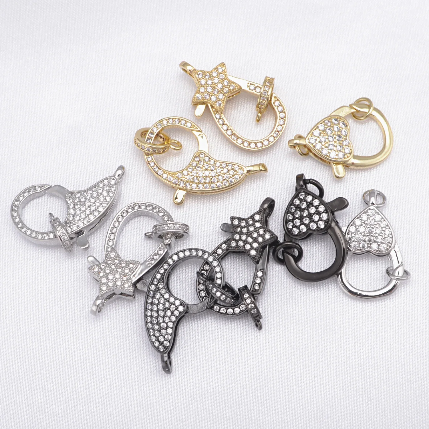 Charms for DIY Jewelry Making Materials Zircon Accessories Chains Bracelets Necklaces Pendant Hooks Closure Fastener Lock 1 Pcs