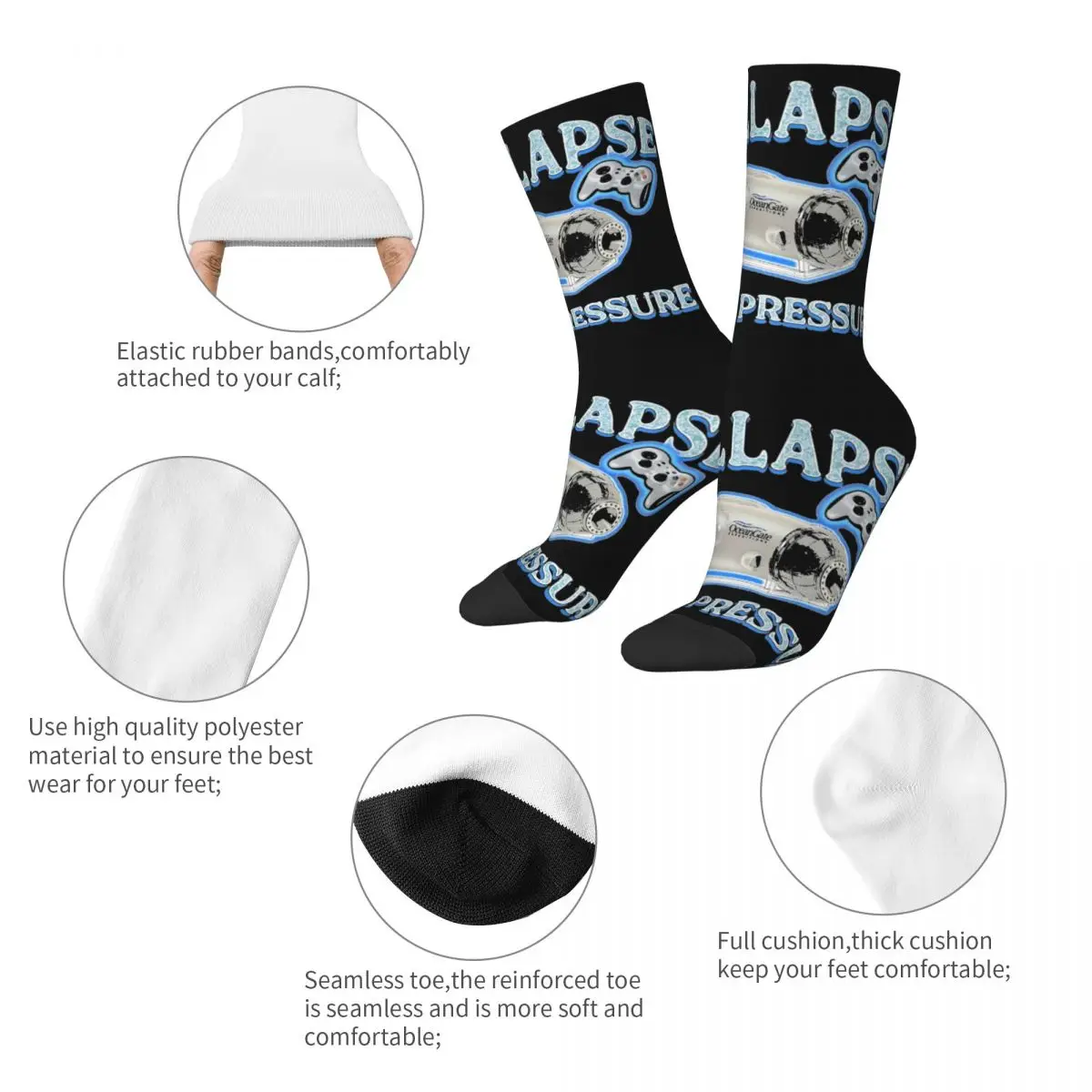 Casual I Collapse Under Pressure Skateboard Socks Polyester Long Socks for Women Men