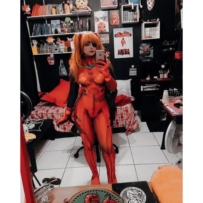 Halloween Asuka 3,0 Cosplay Kostüm Asuka Langley Soryu Plugsuit Superheld Zentai Anzüge Erwachsene Kinder Bodysuit