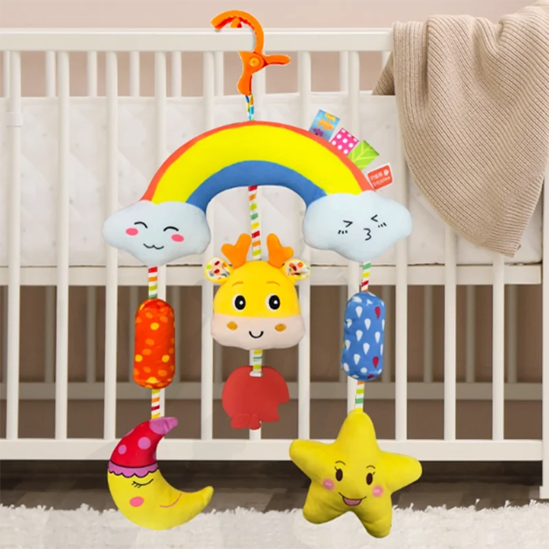 아기 풍경종 트롤리 펜던트 흔들리는 종소리 진정 장난감 침대 옆 펜던트 조기 교육 퍼즐 장난감