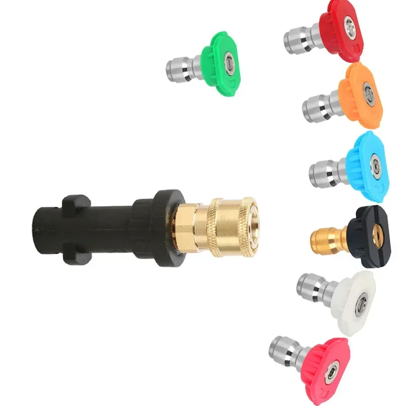 

For Karcher 7pcs/Set 1/4&quot Quick Connector Car Washing Nozzles Metal Jet Lance Nozzle High Pressure Washer Spray Nozzle Was