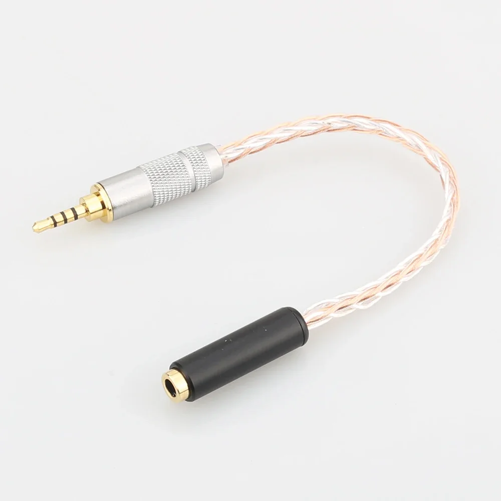 Audiocrast 2.5mm TRRS Balanced to 3.5mm Female Balanced Trrs Audio Adapter Silver Plated Cable for AK240 AK380 AK320