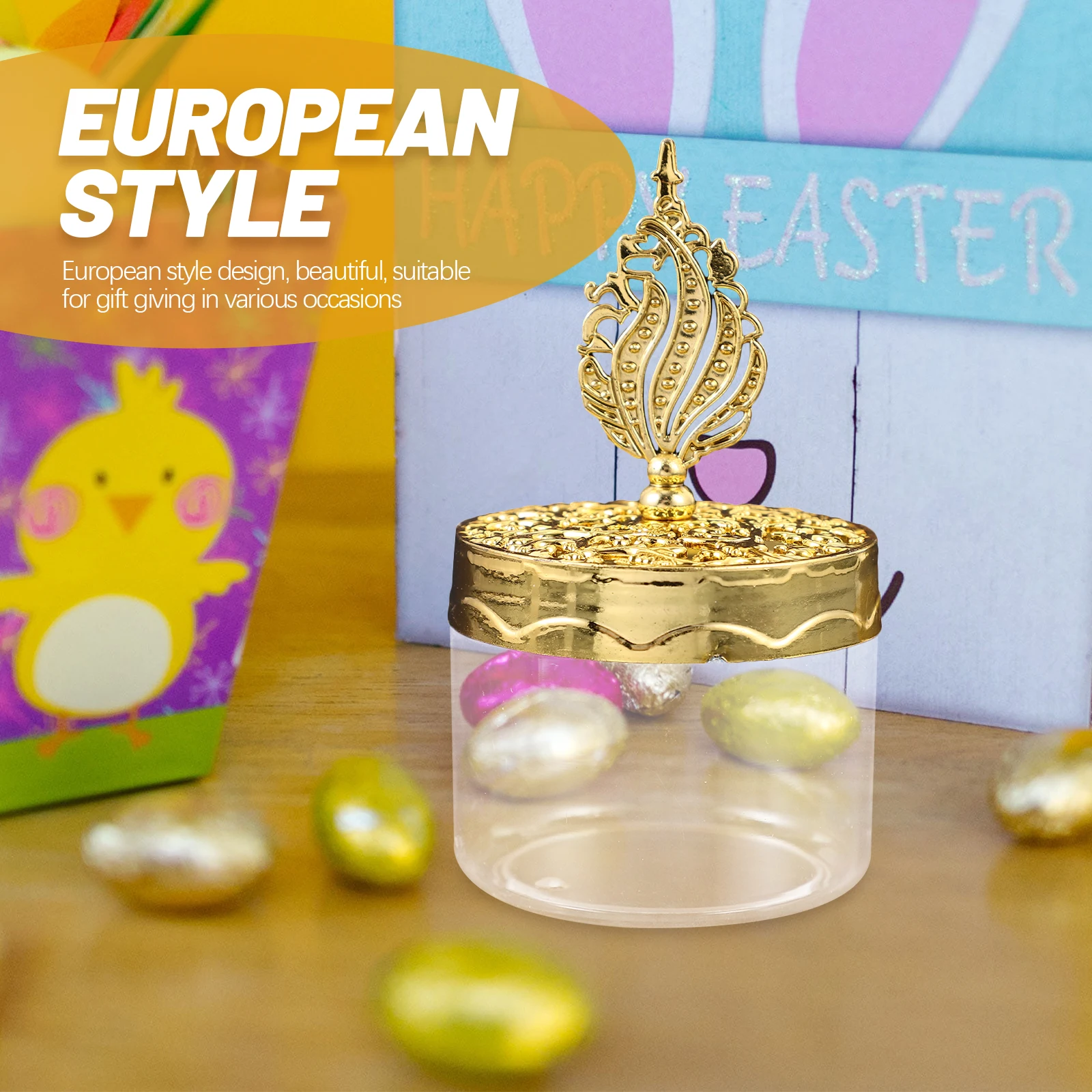 

12pcs Candy Boxes Clear Plastic Packaging European Style Gift Favors Wedding Party Decorations Storage Containers