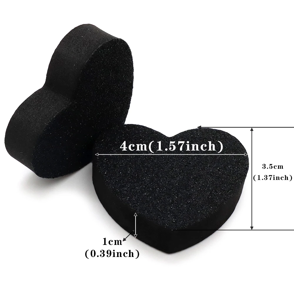 50 قطعة ملفات الأظافر الإسفنجية على شكل قلب كتل 180/240 على الوجهين تلميع الرملي عازلة قابل للغسل الصنفرة أدوات مانيكير أسود وردي #4