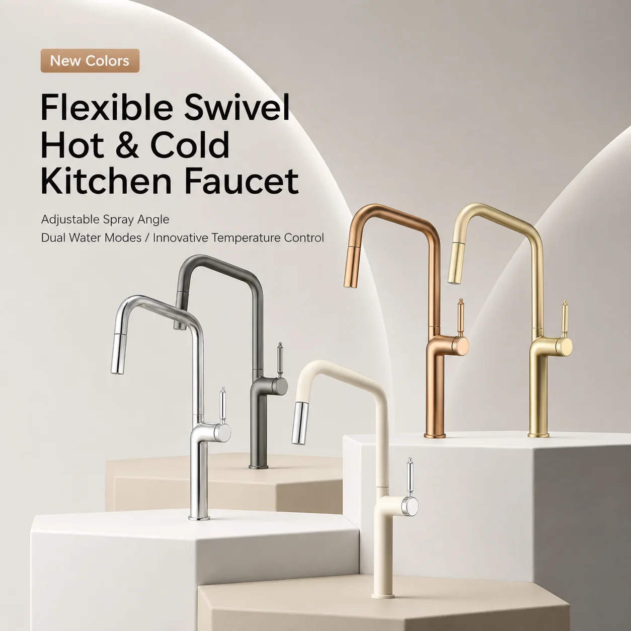 Brushed Rose Gold Kitchen Faucet 360 Swivel Pull Out Silicone Hose Luxury Kitchen Sink Mixer Tap PVD Hot Cold Water Crane
