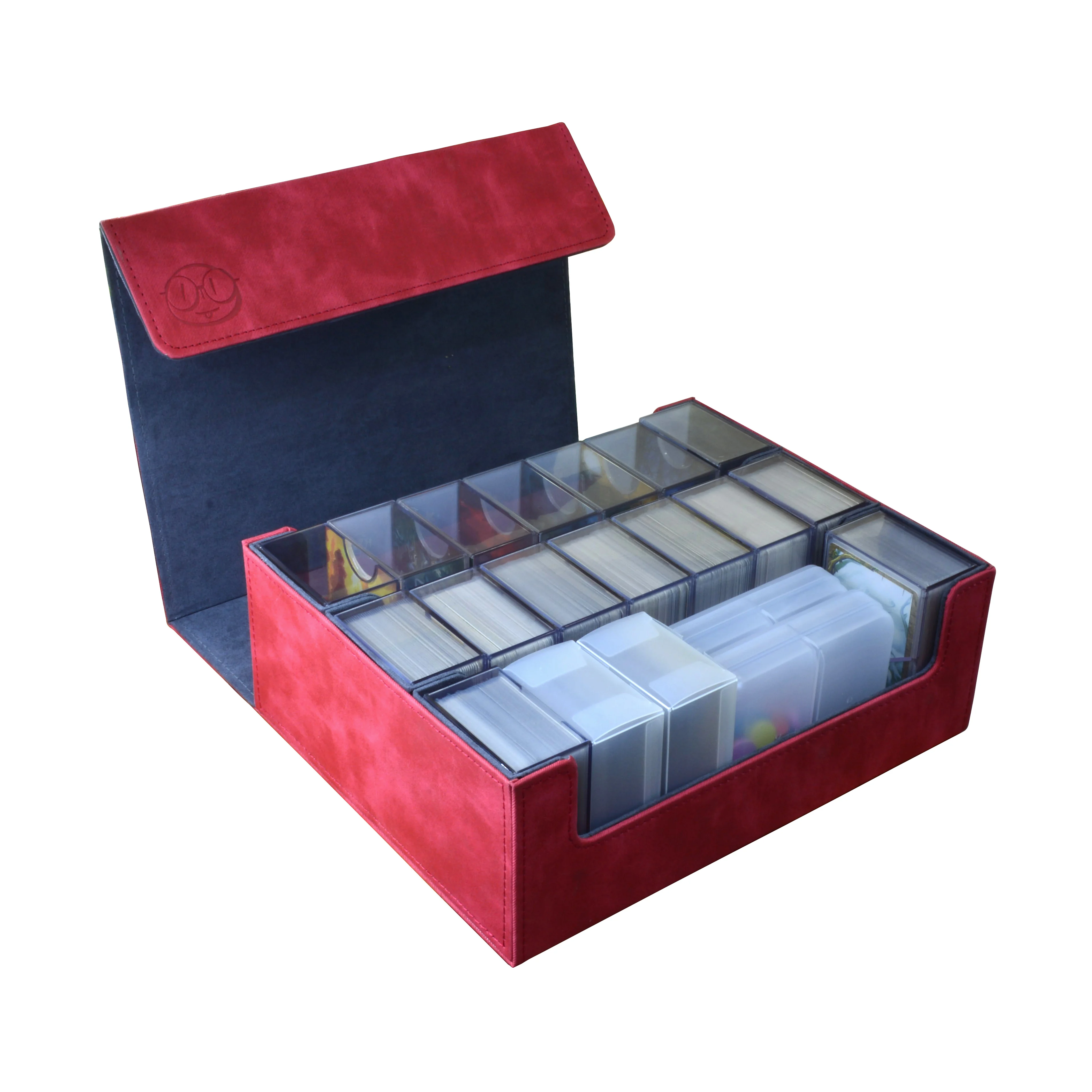 PU Leather Board Game Storage Box With 21pcs Card Organizer