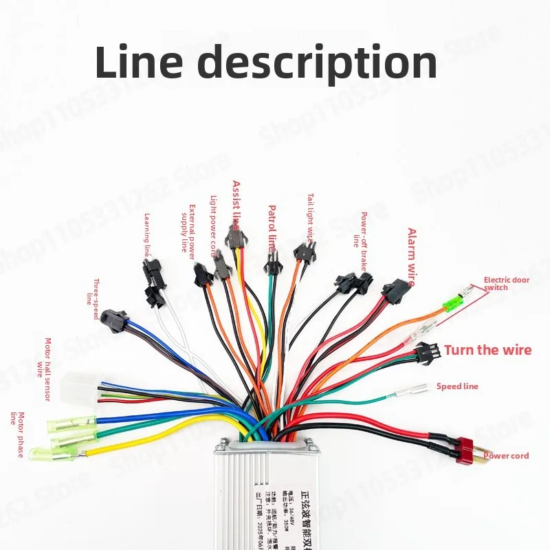 36V/48V/250W/350W Universal Controller Kit, Folding E-Bike Complete Wiring Harness Set, Replacement Electric Scooter Parts