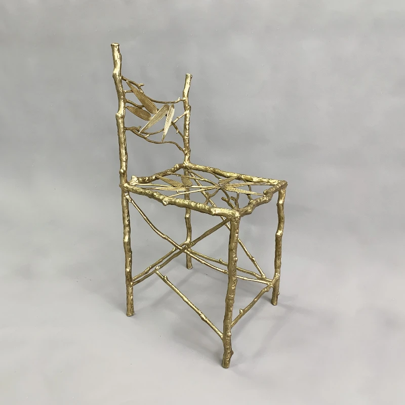 

Цельномедный стул для гостиной, отеля, клубного зала, элитной спальни, обеденный стул из цельной меди