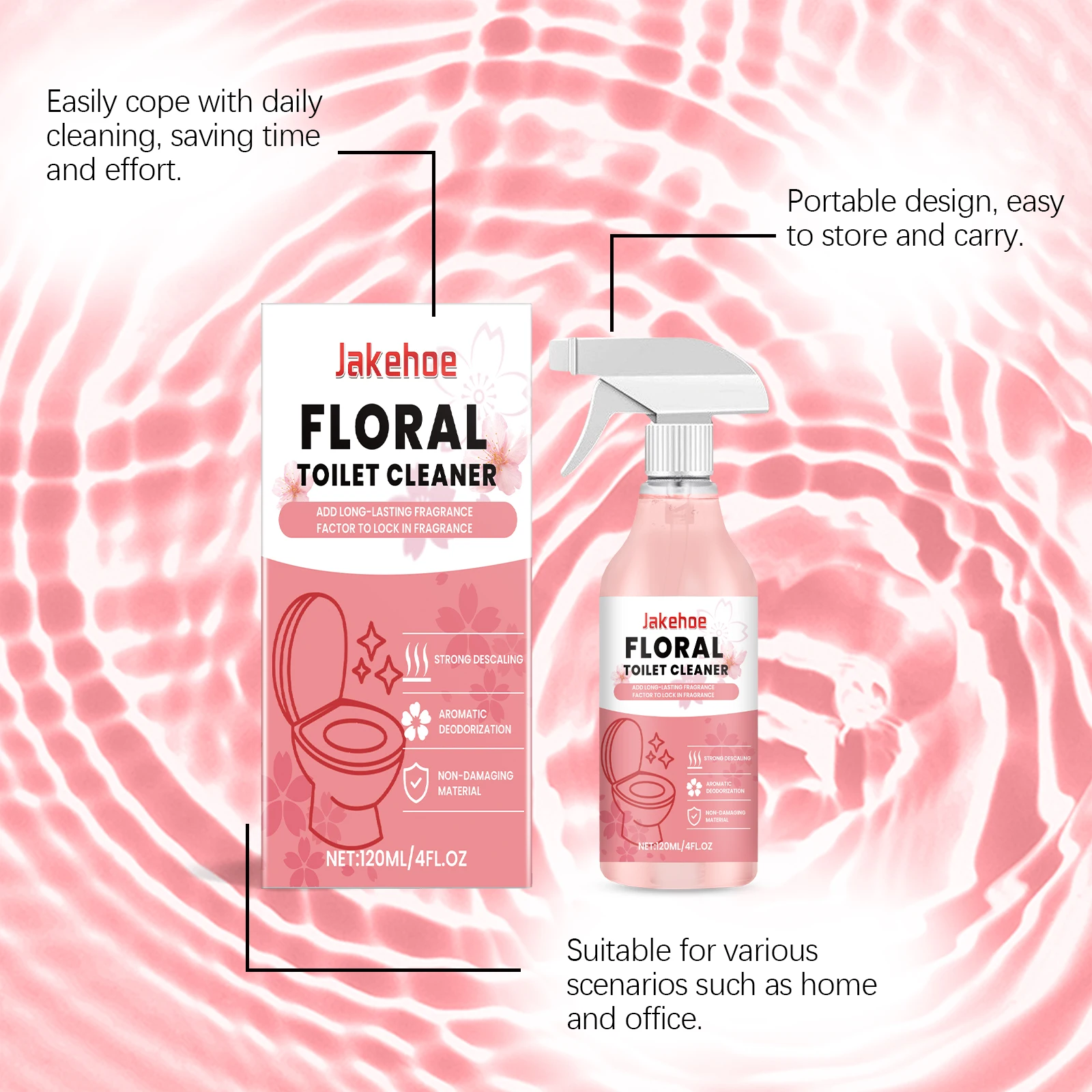 Detergente per WC aromatico: smacchiatore e deodorante profumato floreale, detergente per WC fresco