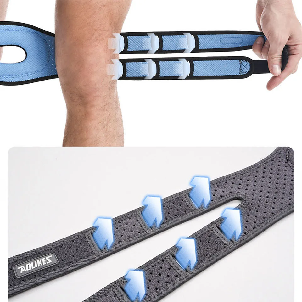 AOLIKES 1PC Suporte Ajustável Duplo para Tendão Patelar, Ideal para Menisco, Osteoartrite, Ortopedia, Suporte para Joelho de Atletas