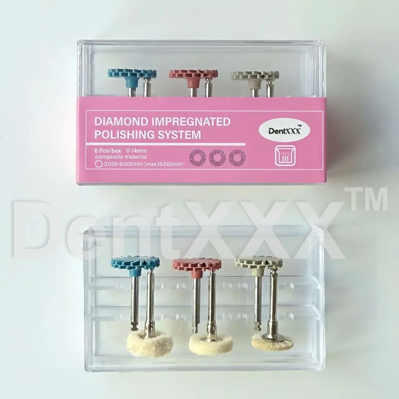 Diamond Rubber Polisher Kit Polishing Wheels 2.35mm Shank Polishing Tools