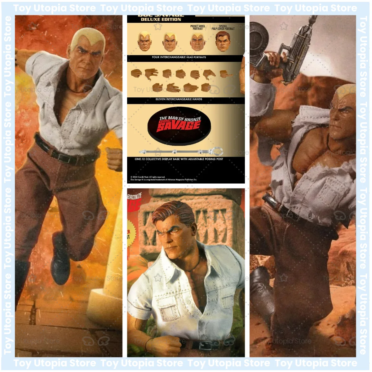Figura Original Mezco ONE:12 Doc Savage Edición de Lujo, Doc Savage: Hombre de Bronce, Figura de Anime de PVC, Modelo Coleccionable, Juguetes, Regalo