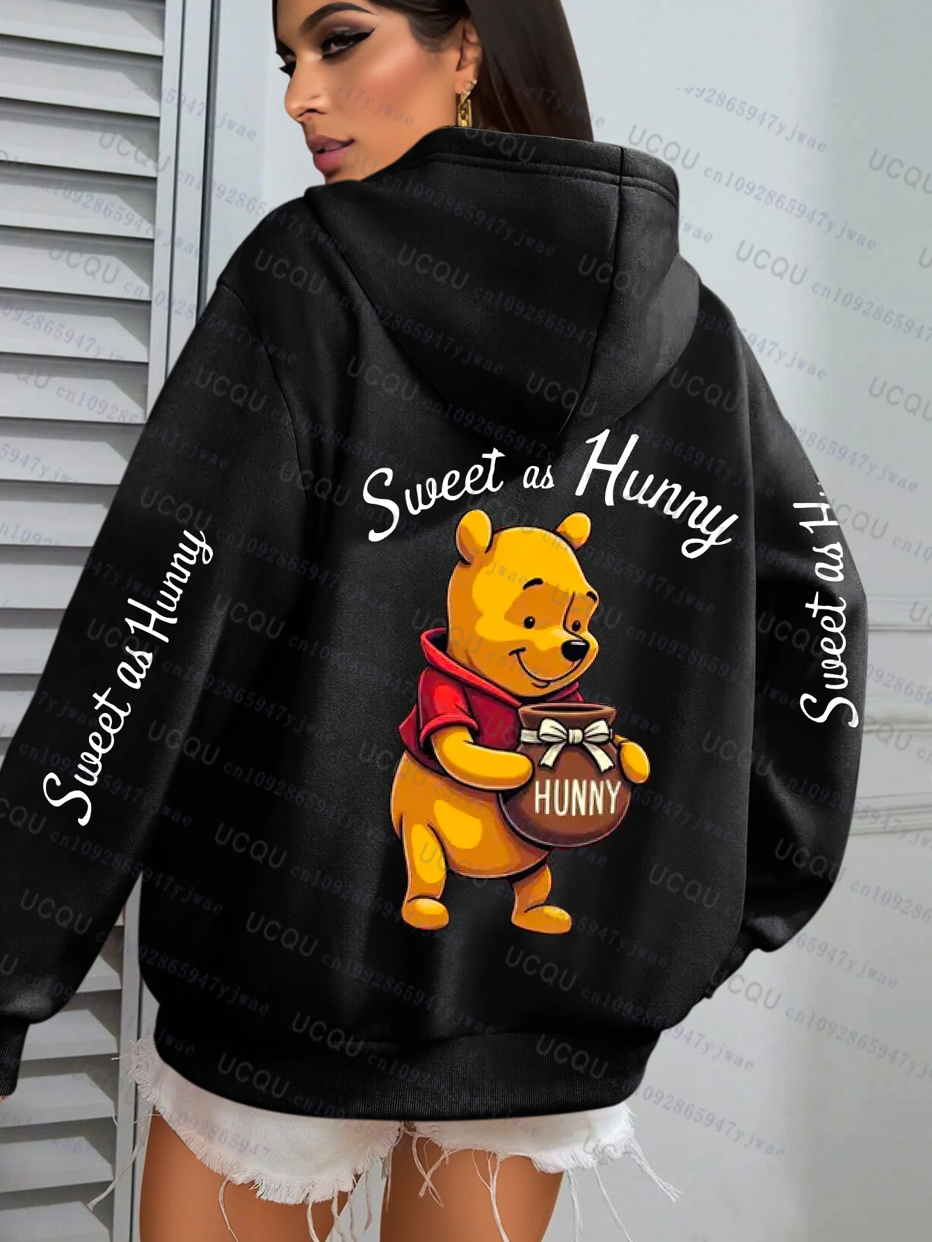 2025 موضة المرأة البلوز ديزني ويني ذا بوه الكرتون تصميم الخريف بلوفر شتوي عادية فضفاض القطن الرياضة هوديس #1