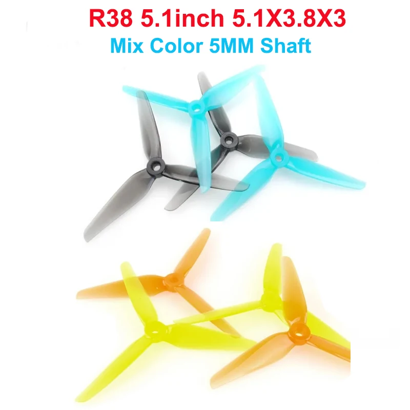 HQProp(8CW+8CCW) R38C 4.9X4X3 / R38 5.1X3.8X3 CW CCW PC 4.9-Zoll 5.1-Zoll 3-Blatt-Propeller für 2207 2306 bürstenlose Motoren – Detail 6