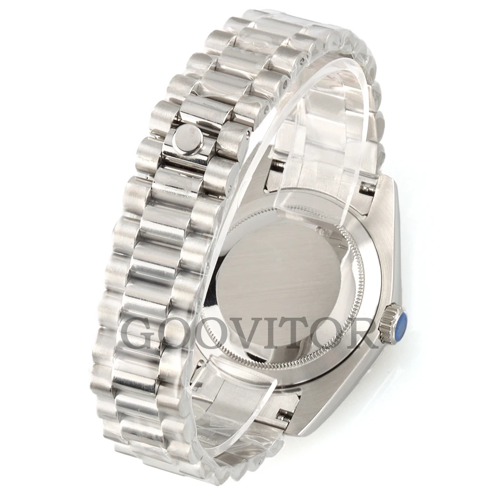 Cassa in argento NH35 36mm 39mm Cassa per orologio in acciaio inossidabile con vetro zaffiro per movimento NH35 NH36 Quadrante da 28,5 mm