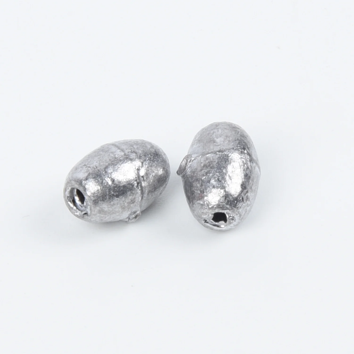 50Pcs Fishing Olive Shape Rig Sinkers Angling Weight Split Shot ±0.35-8g Fishing Weight Sinker Fishing Tackle Tool Accessories