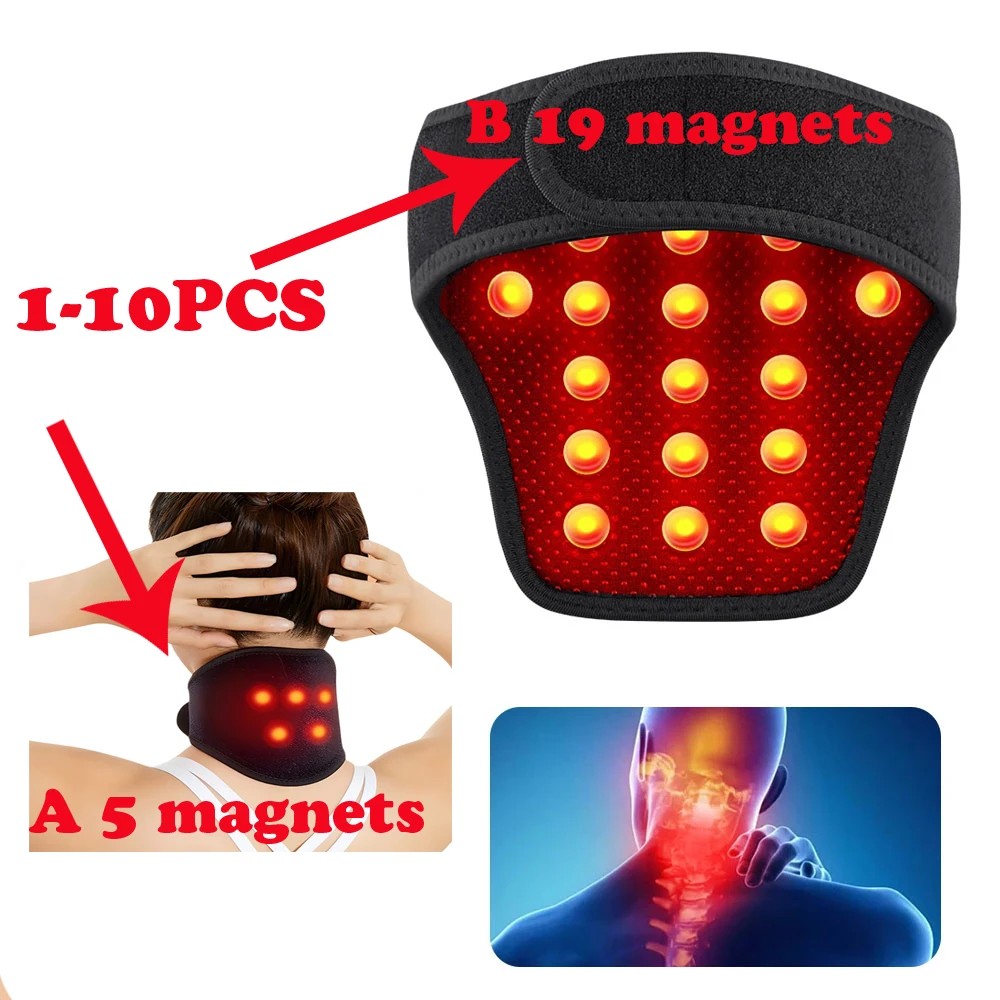 

1-10pcs Heating Neck Protector Neck Warm Sleeve With 19PCS/5pcs Magnet Maintenance Hot Compress Necks Support Neck Brace