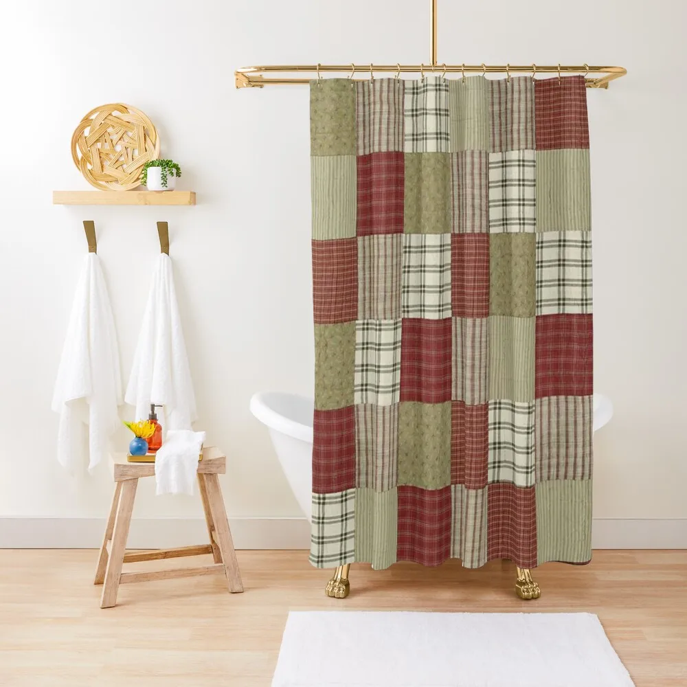 

Classic retro quilted patchwork quilting pattern mosaic motig Shower Curtain Bathtub Funny Shower Curtain