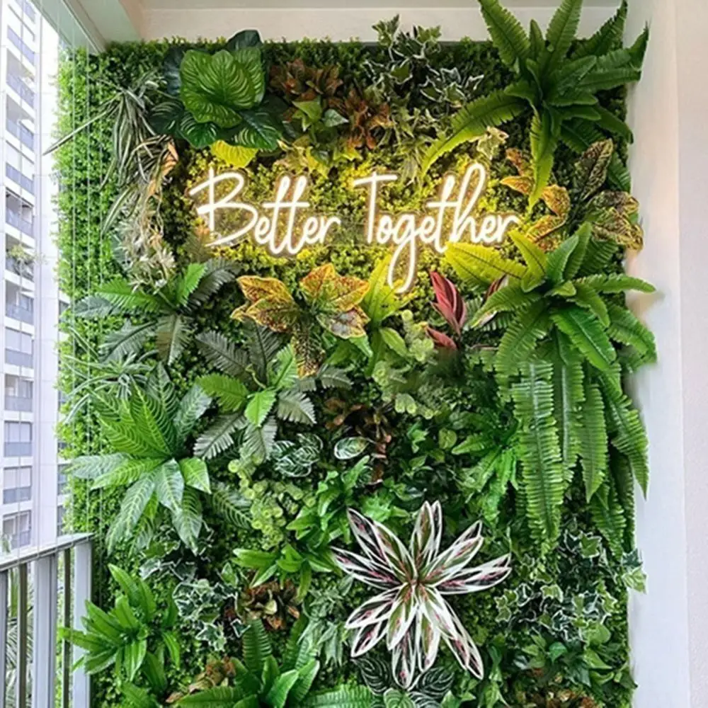 DIY Artificial Plant Wall Panel 75x25cm UV Protection Artificial Eucalyptus Carpet Green Flower Simulation Maple Plant Sheet