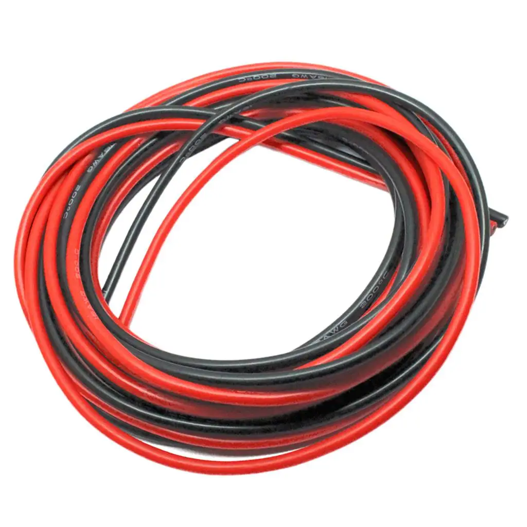 2x 16AWG Soft Silicone Wire Cable High Temperature Resistant +Black