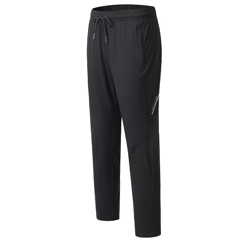 

Спортивные штаны для бега в тренажерном зале, быстросохнущие спортивные повседневные брюки для фитнеса и тренировок, длинные карманы на молнии, спортивные нейлоновые дышащие брюки