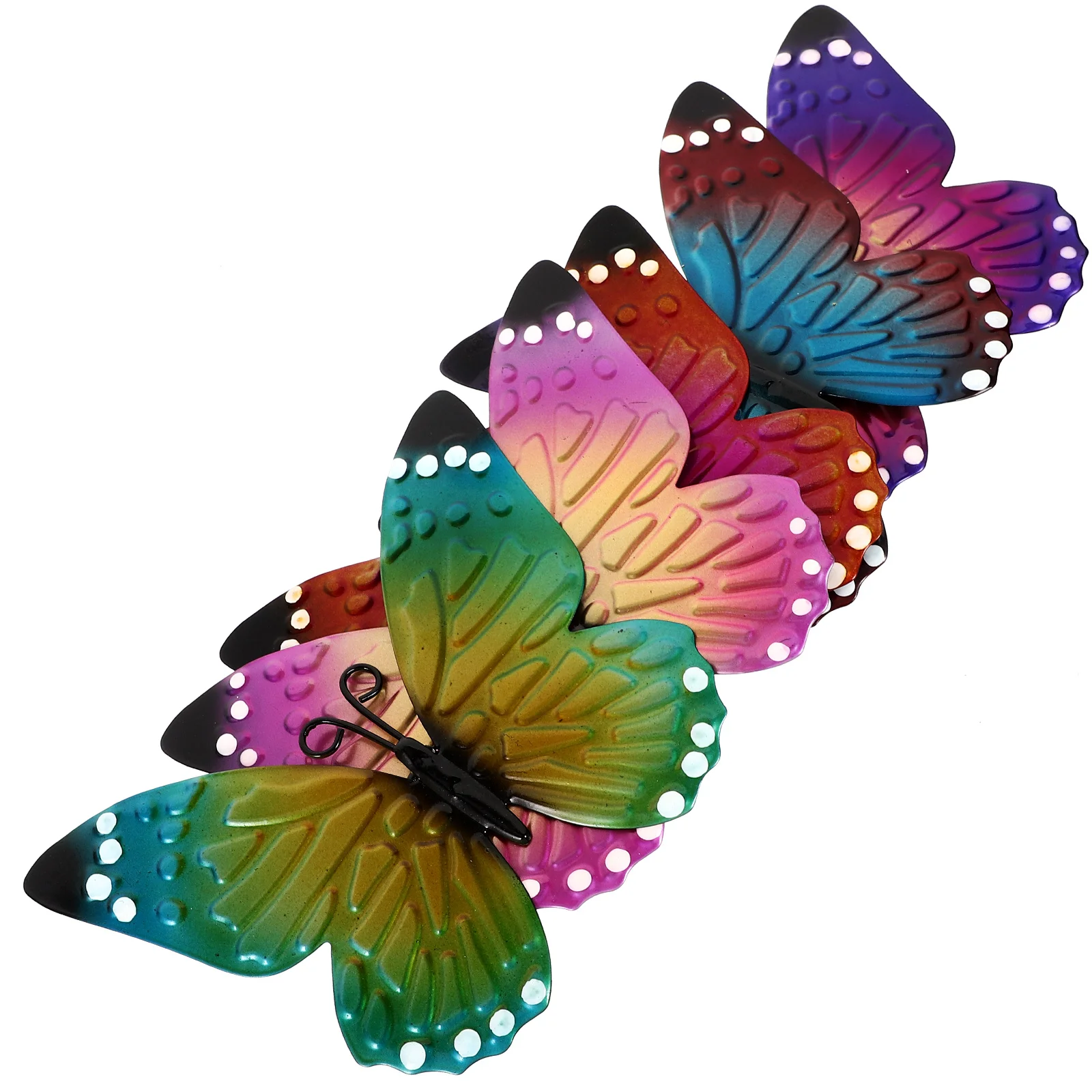 

5Pcs Wall Art Decor Metal Butterflies Iron Hanging Decoration Indoor Outdoor Garden Home Office Living Room Ornament