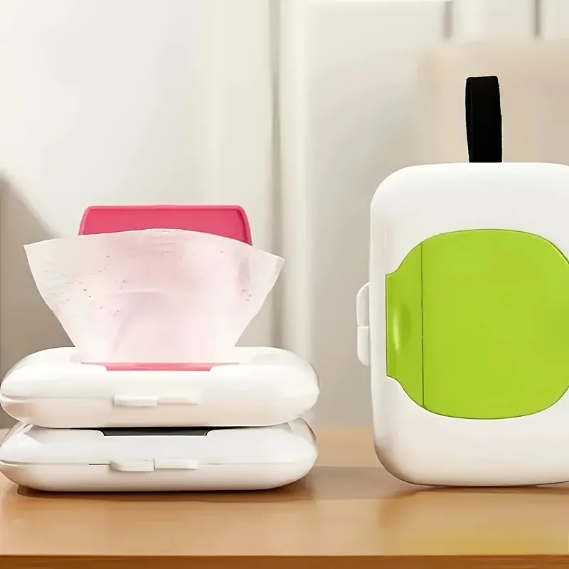 صندوق توزيع مناديل مبللة محمول، متين وخفيف الوزن، أساسيات السفر للتخييم في الهواء الطلق والاستخدام اليومي